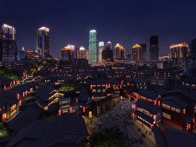 城市建筑燈光秀