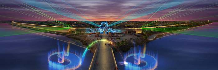 城樓燈光秀和水景秀